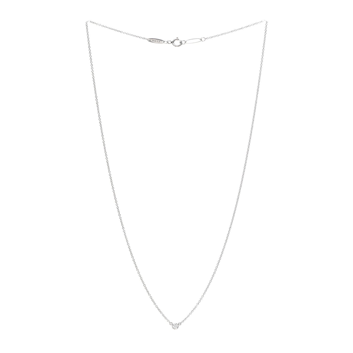 Tiffany Platinum Diamond .05ct Elsa Peretti Diamonds by the Yard Pendant Necklace 3 of 4
