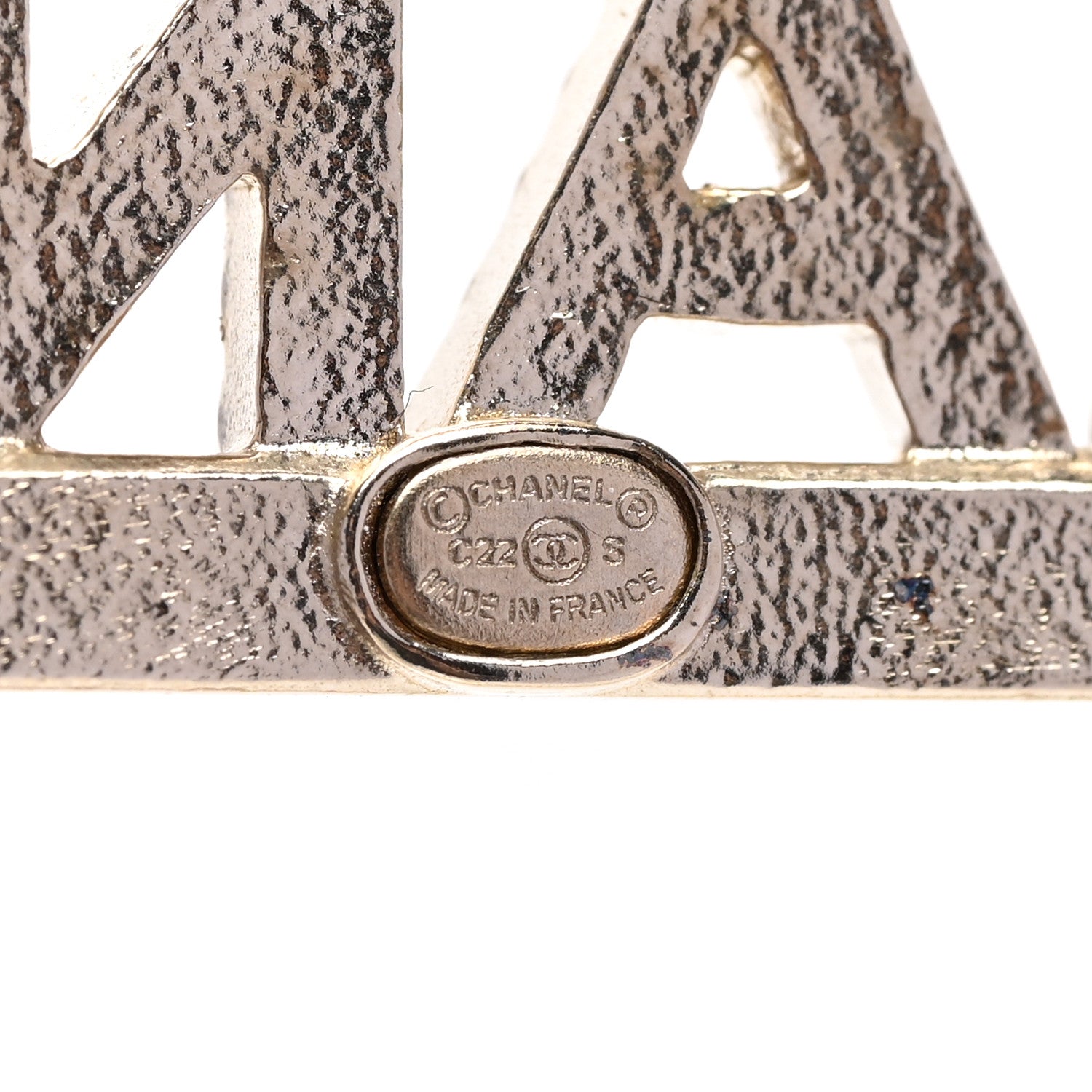 Chanel Crystal Logo Hoop Earrings Gold 3 of 5
