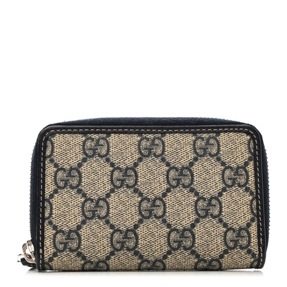 Gucci GG Supreme Monogram Calfskin Compact Wallet Beige Blue 1 of 8