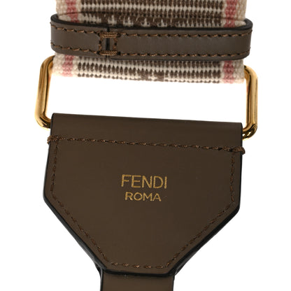 Fendi Cannete Ribbon Poly Vitello King Logo Adjustable Strap You Pergamena Acquerello Tartufo 3 of 4