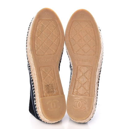 Chanel Velvet Logo Espadrilles 39 Blue Black 5 of 10