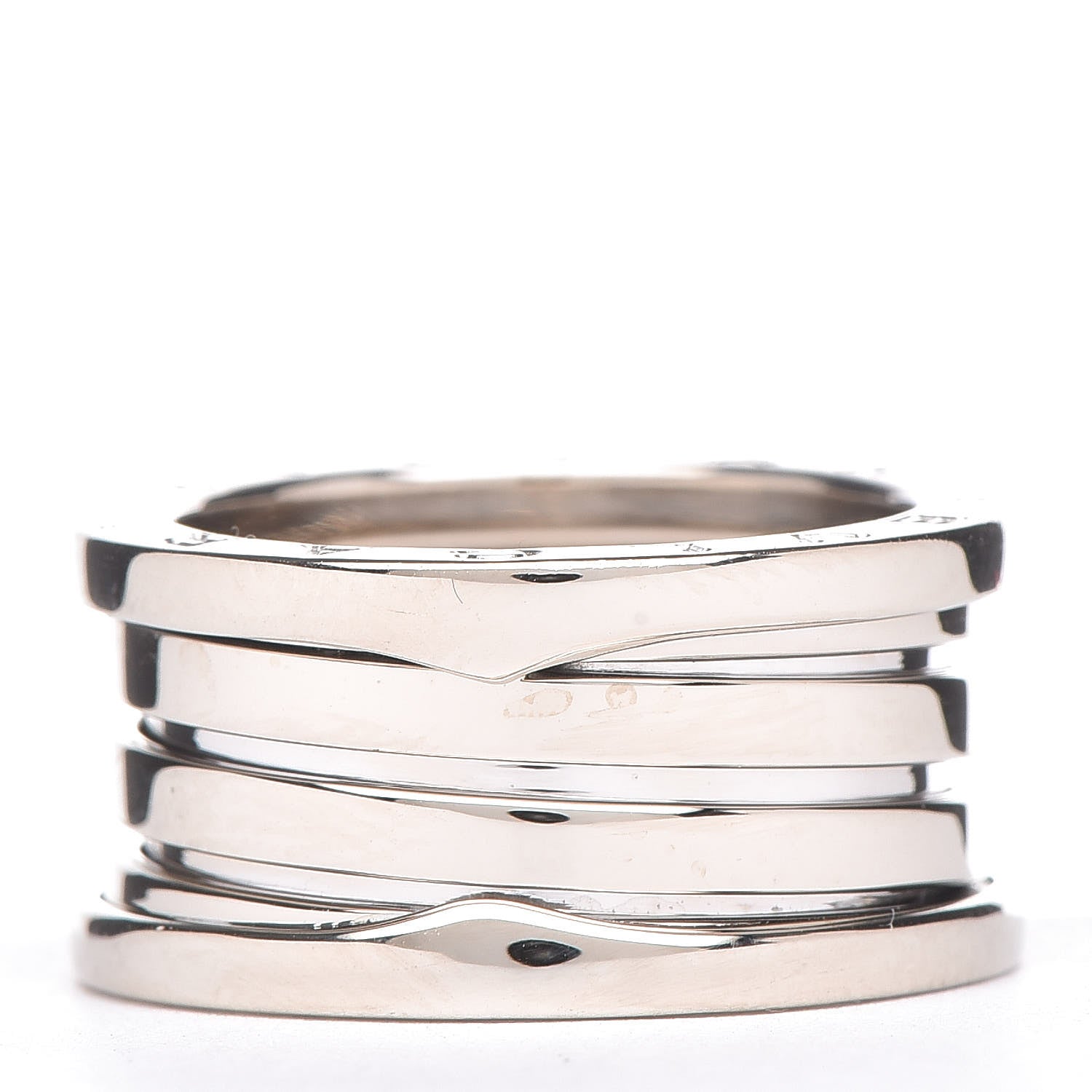 Bulgari 18K White Gold B.Zero1 3 Band Ring 53 6.25 3 of 5