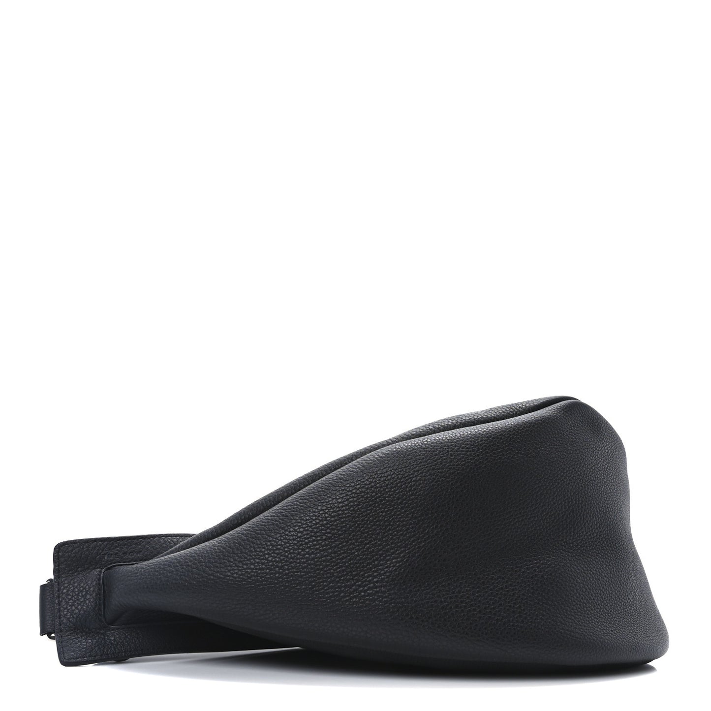 Grained Calfskin Large Slouchy Banana Bag Black