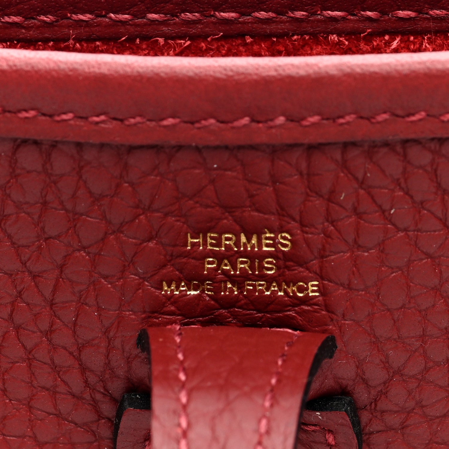 Hermes Taurillon Clemence Evelyne TPM Rouge H 6 of 11