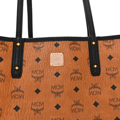 MCM Visetos Medium Project Reversible Shopper Tote Cognac 8 of 10