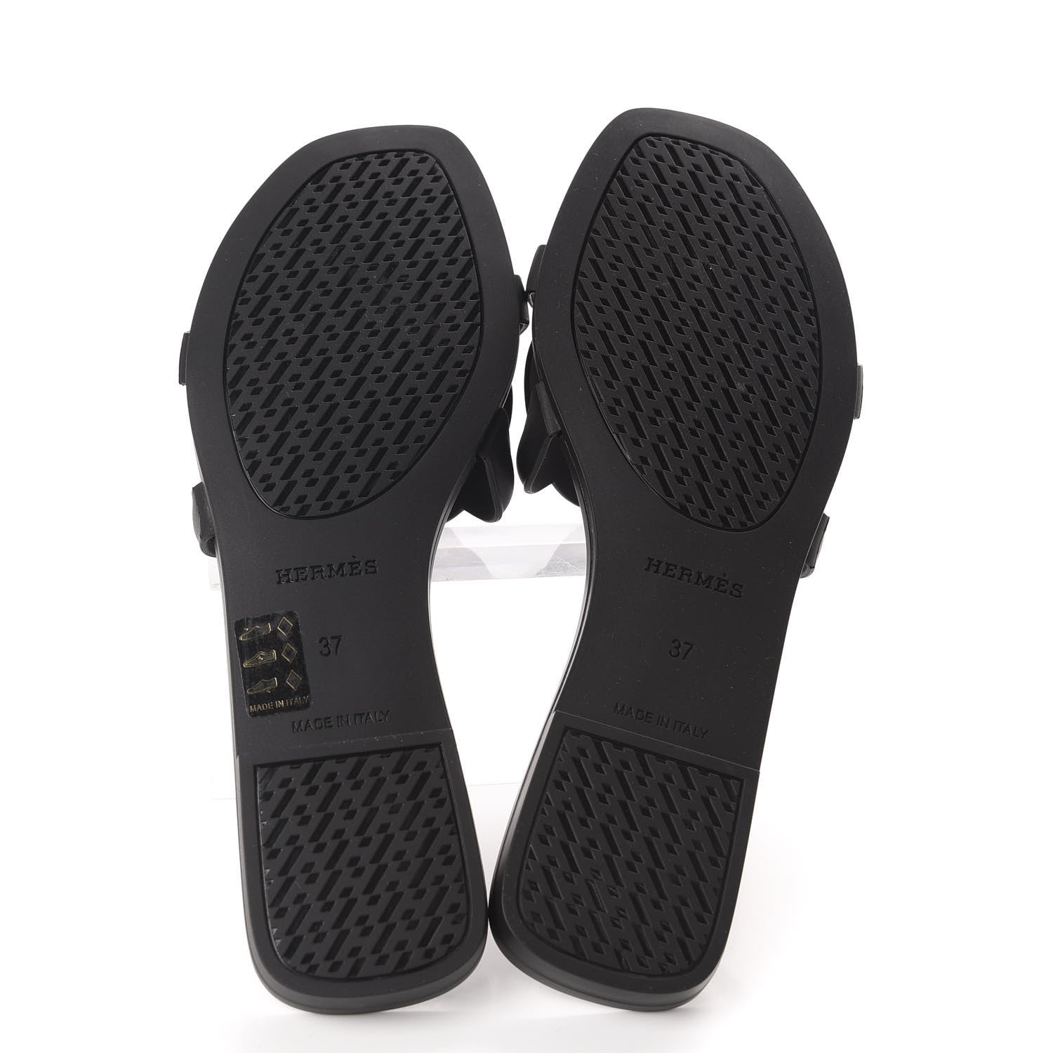Hermes Rubber Aloha Sandals 37 Black 6 of 10