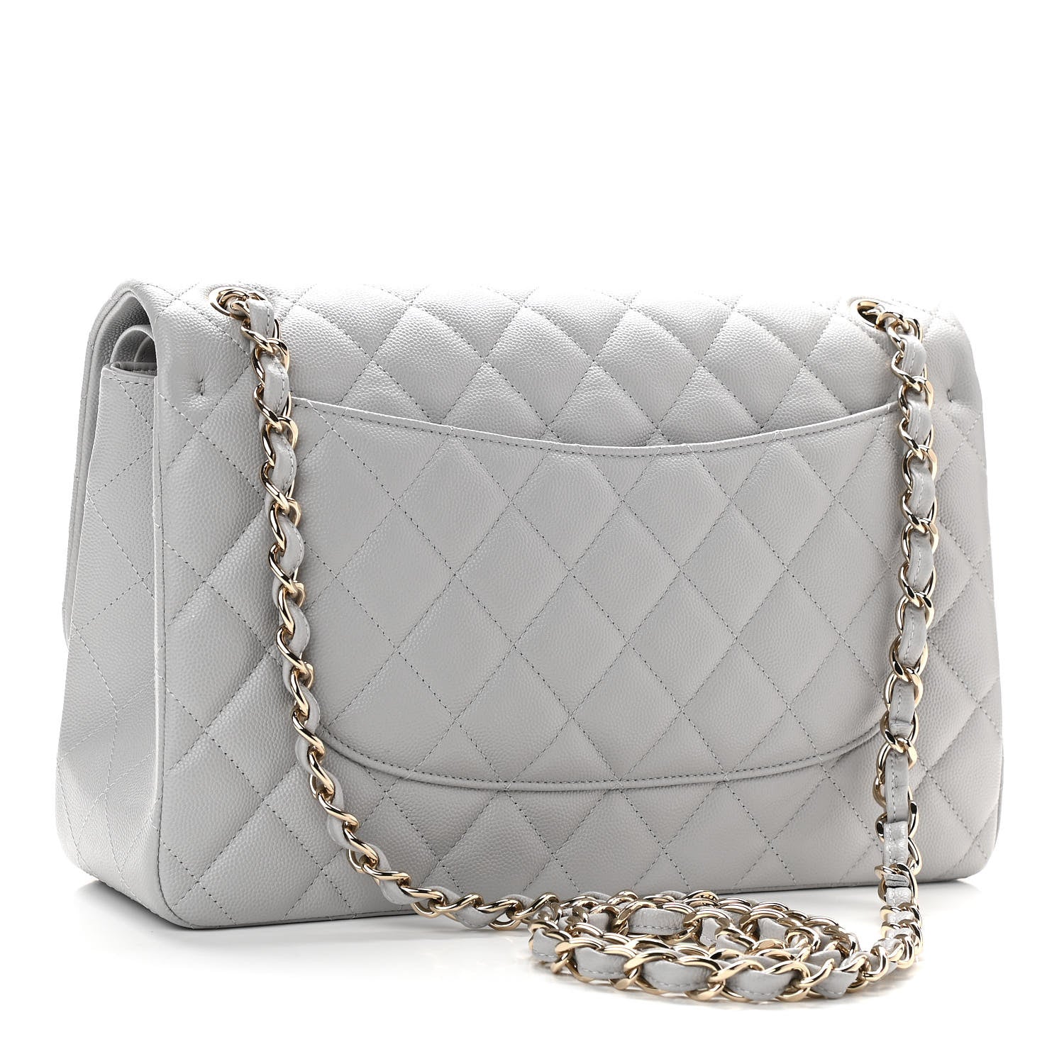Chanel Caviar Quilted Jumbo Double Flap Grey 3 of 11