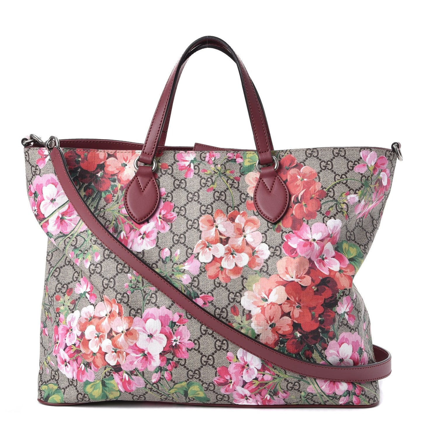 Soft GG Supreme Monogram Blooms Medium Crossbody Tote Beige Multicolor Dry Rose