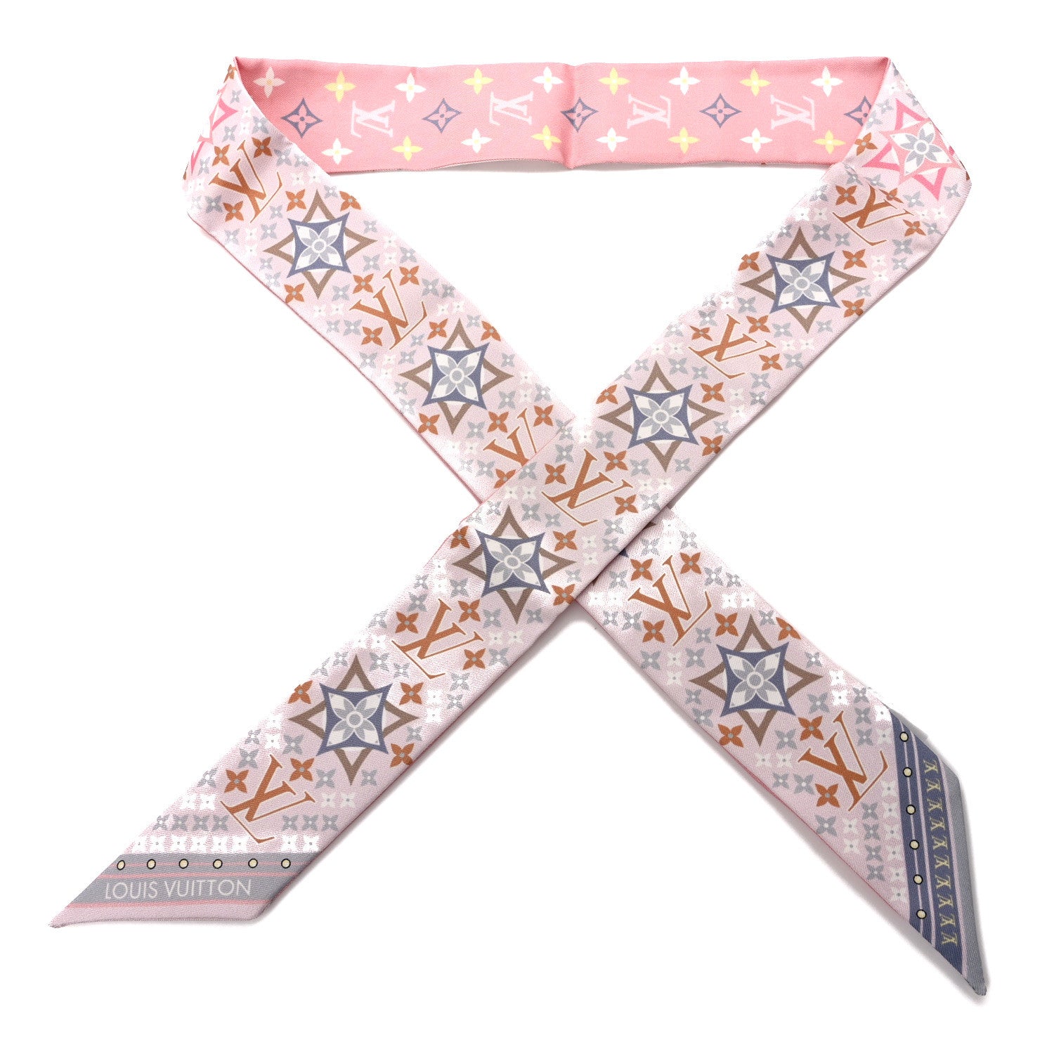 Louis Vuitton Silk Monogram Flowers Forever Bandeau Rose Clair 1 of 3