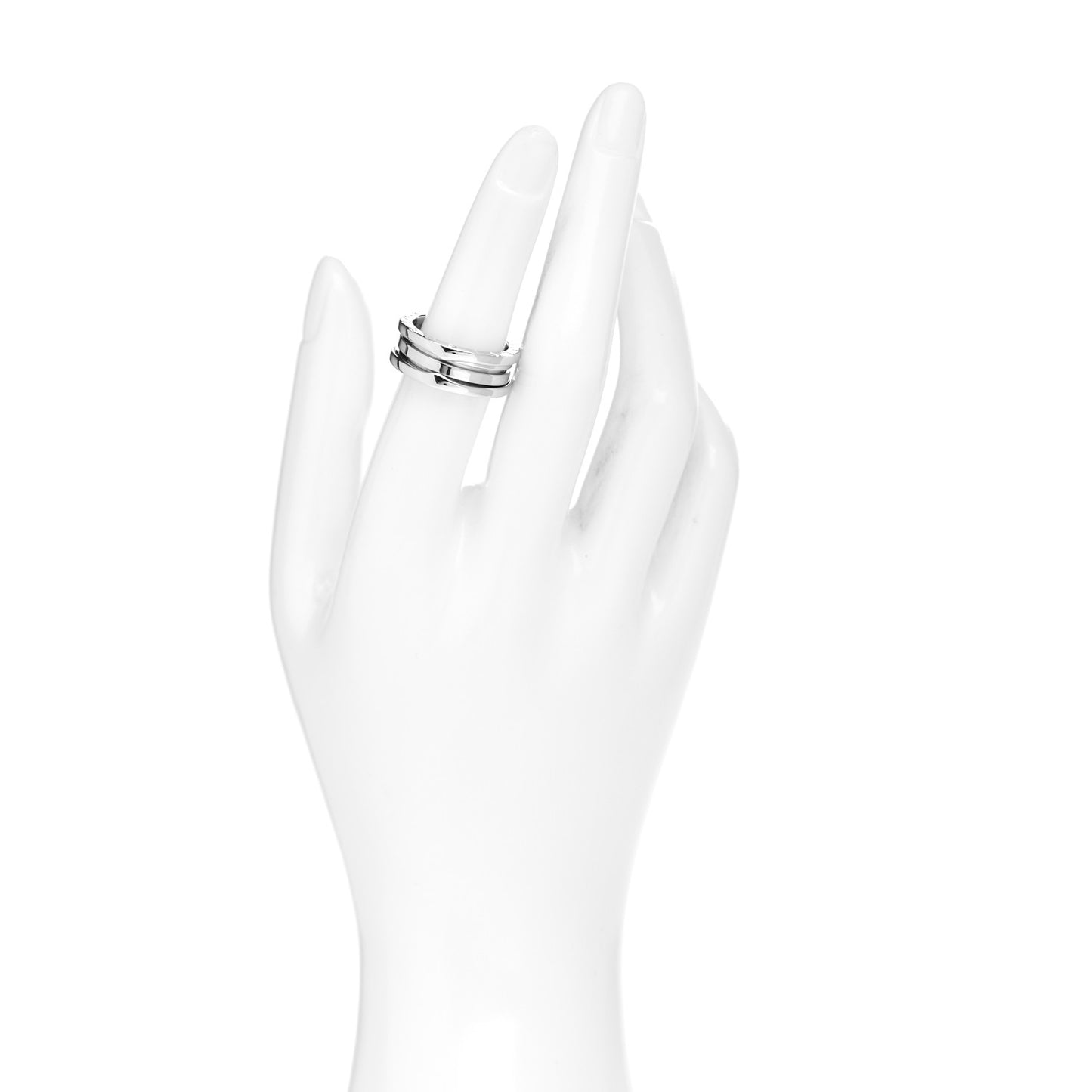 18K White Gold B.Zero1 Two-Band Ring 53 6.25