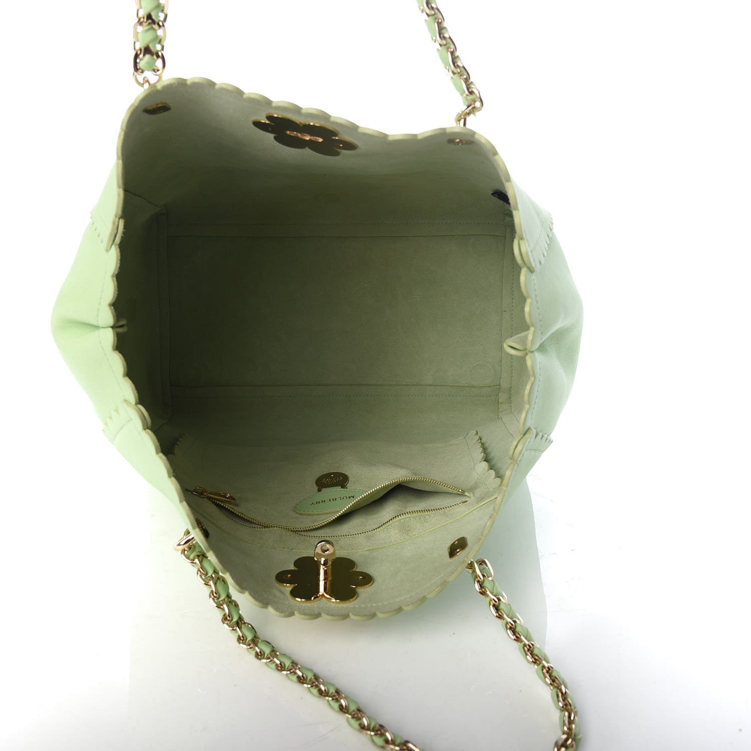 Mulberry Classic Calfskin Cecily Flower Tote Mint Green 5 of 8