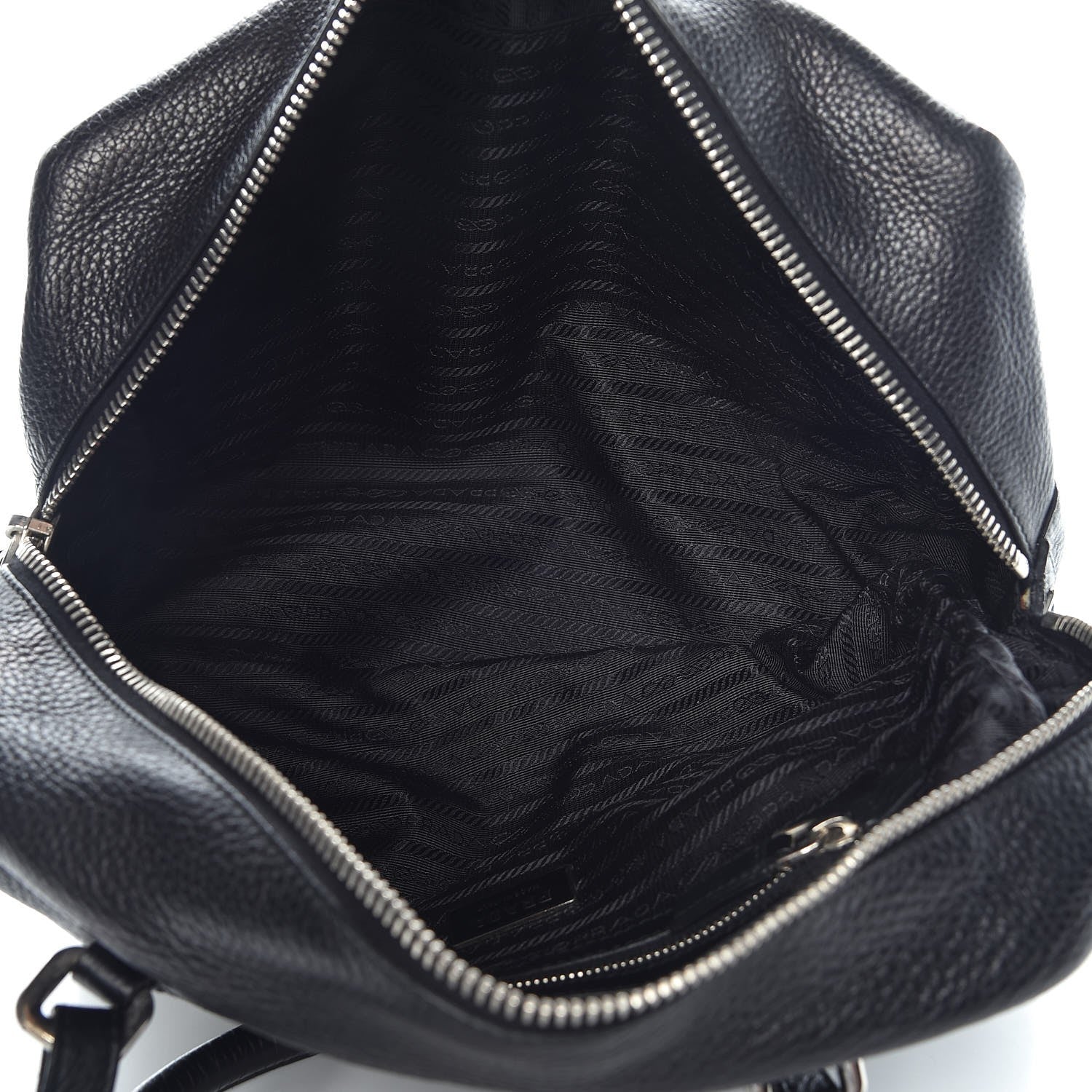Prada Vitello Daino Print Logo Bowler Black 5 of 15