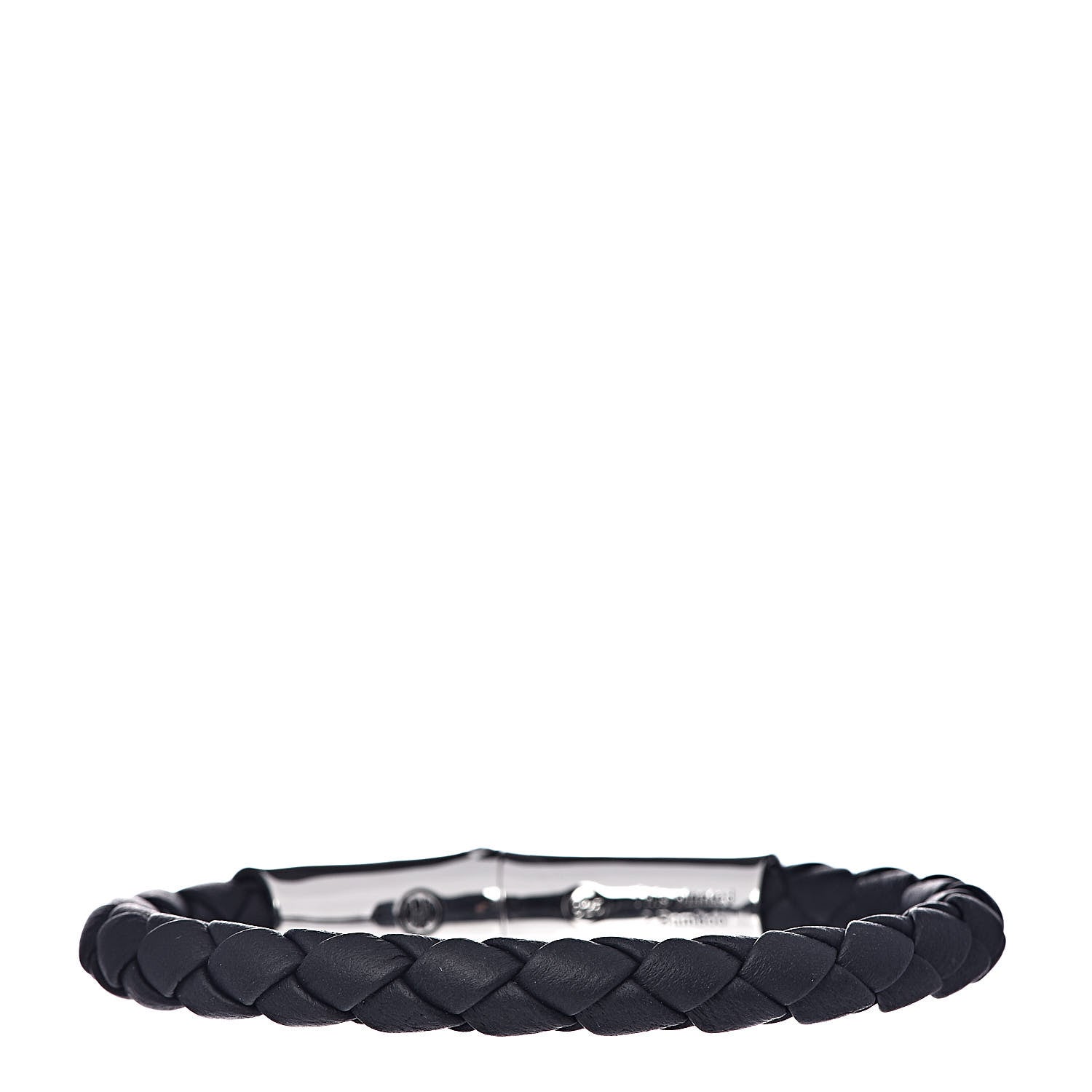 John Hardy Sterling Silver Leather 8mm Braided Bamboo Station Bracelet Black 3 of 5