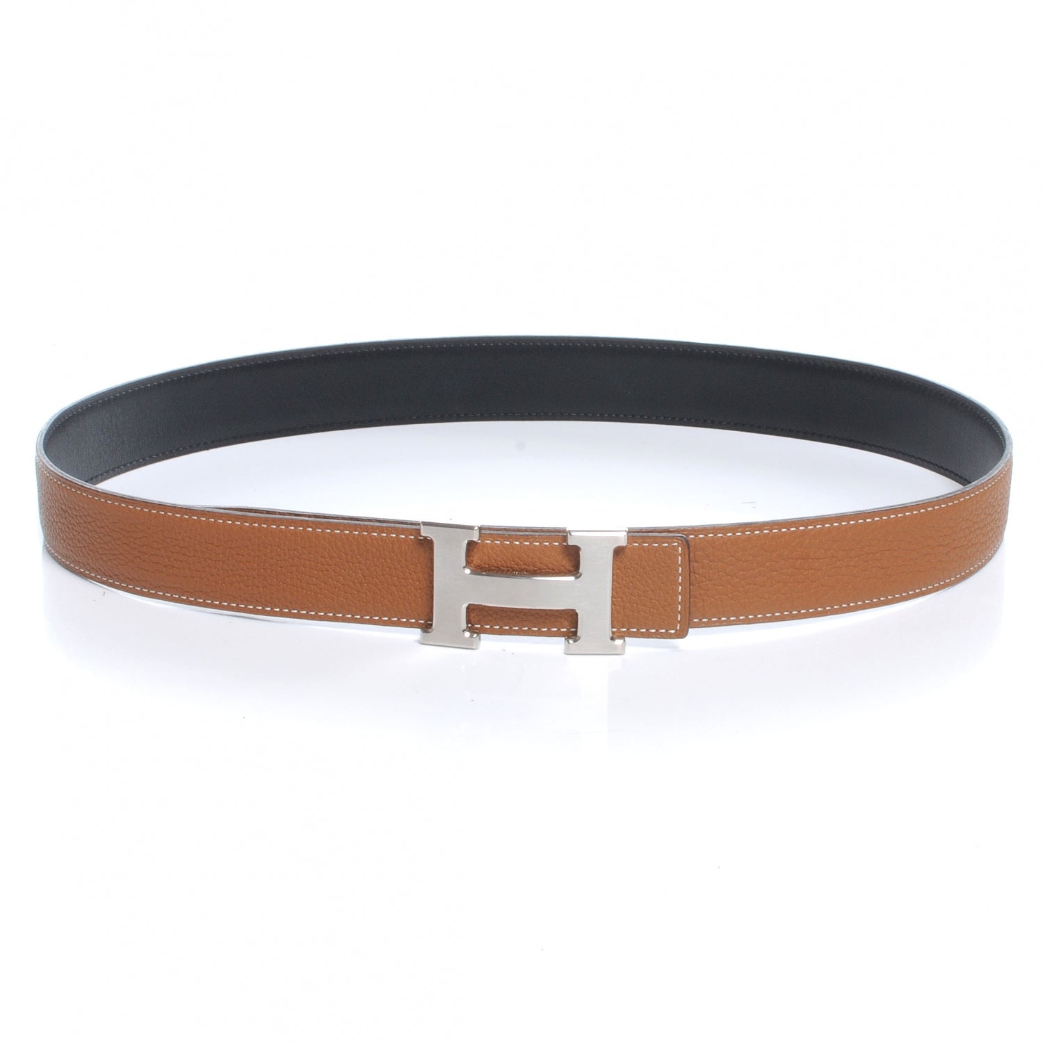 Hermes Togo Box Reversible Constance 32mm H Belt 85 Gold Noir 1 of 6