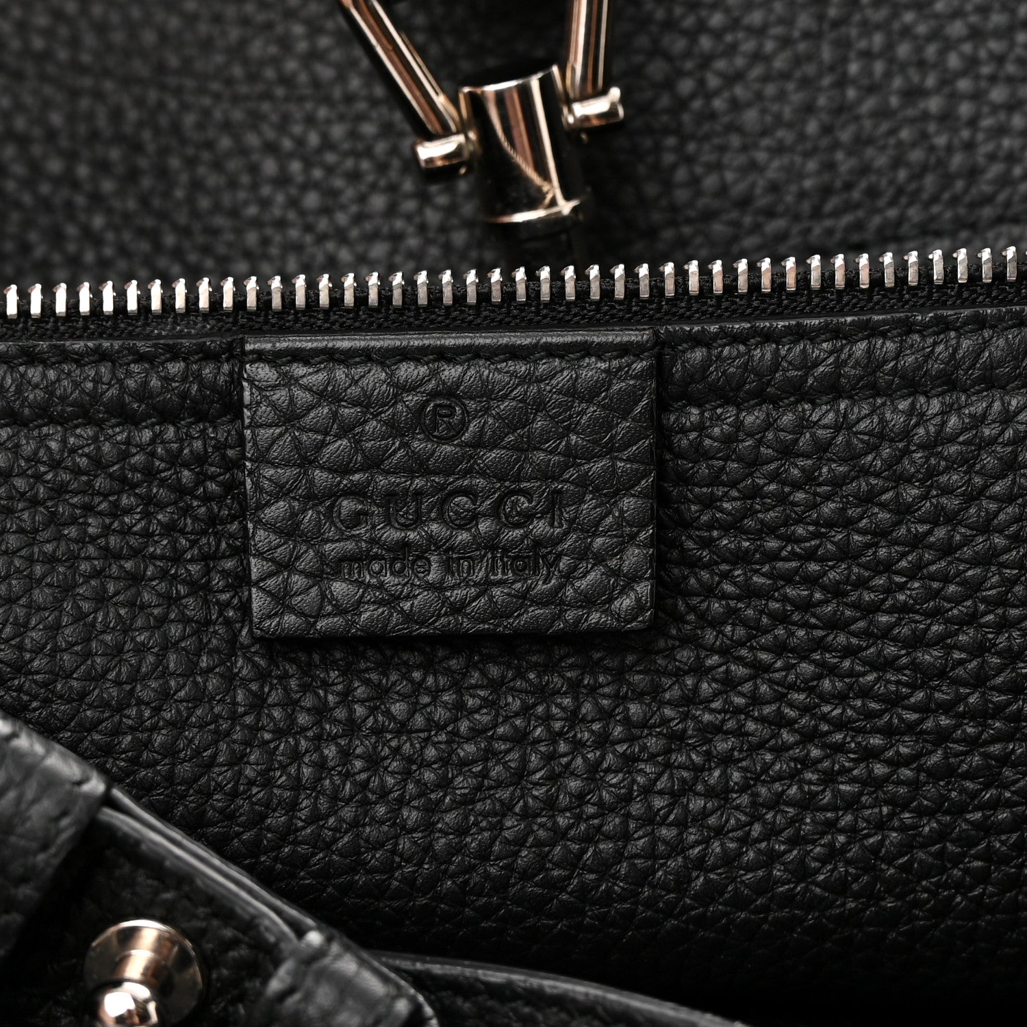 Gucci Soft Calfskin Medium Jackie Top Handle Bag Black 6 of 15