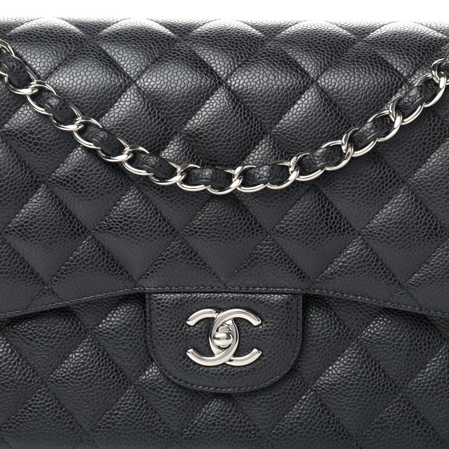 Chanel Caviar Quilted Jumbo Double Flap Black 9 of 10