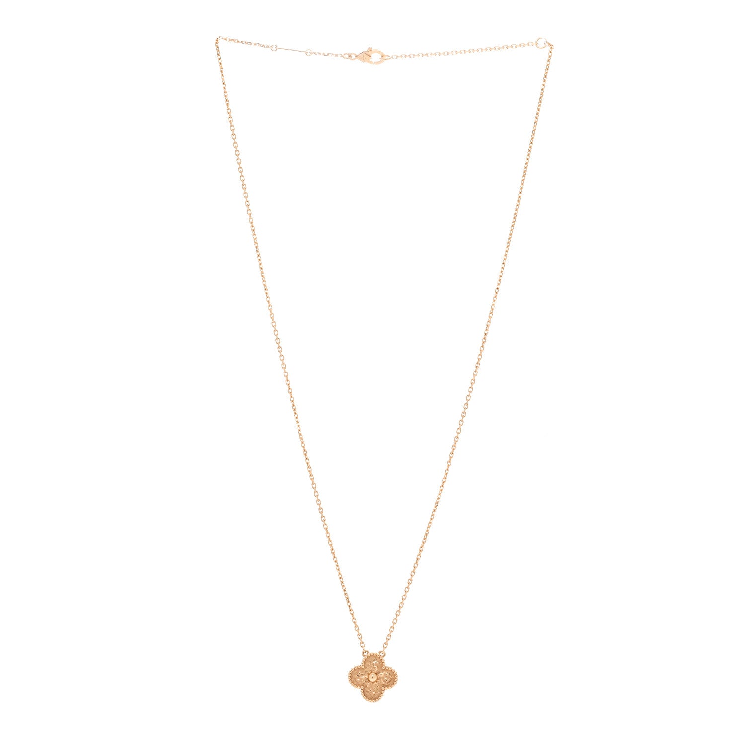 Van Cleef & Arpels 18K Yellow Gold Vintage Alhambra Pendant Necklace 3 of 5