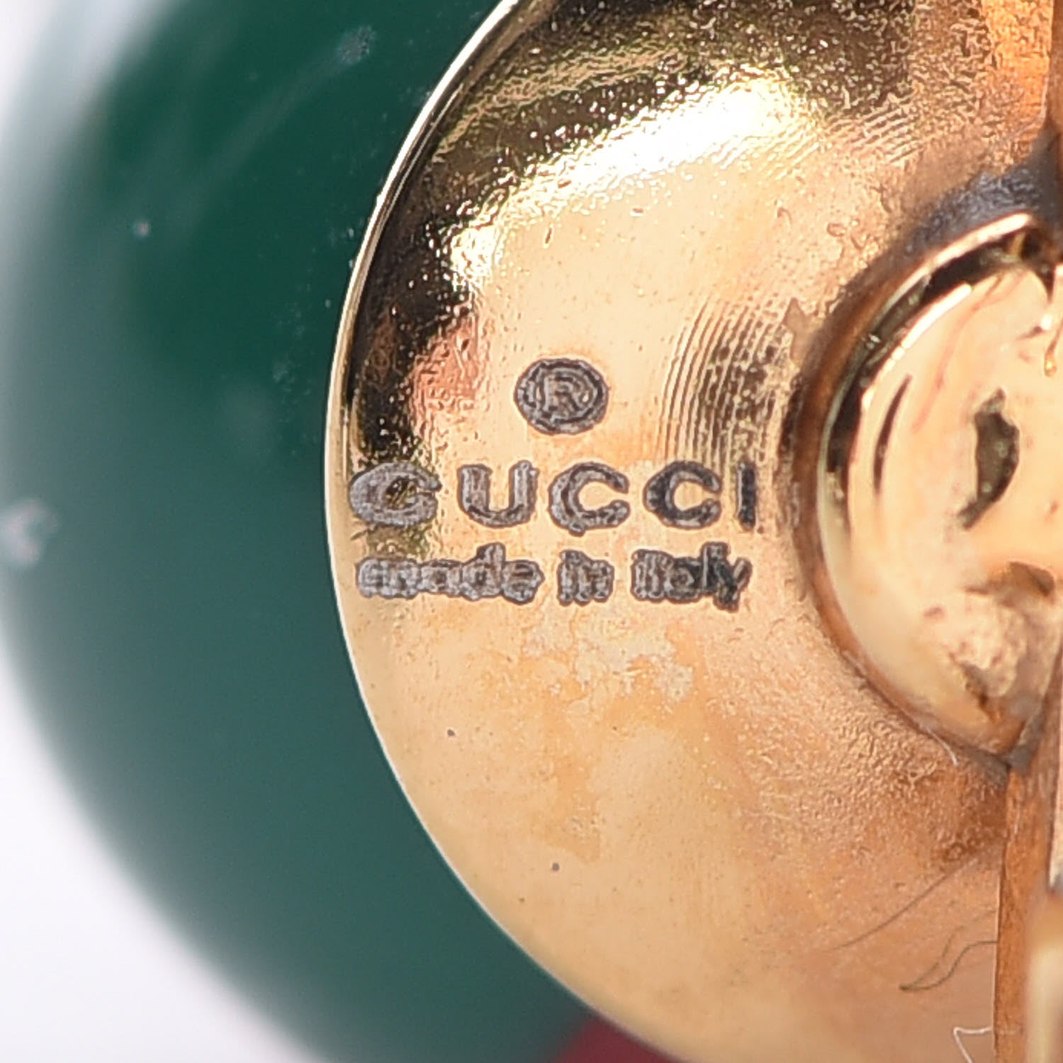 Gucci Resin Web Earrings Red Green Gold 4 of 6