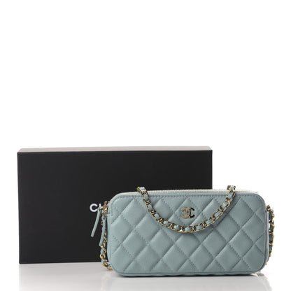 Chanel Caviar Quilted Small Clutch With Chain Light Blue 11 of 11