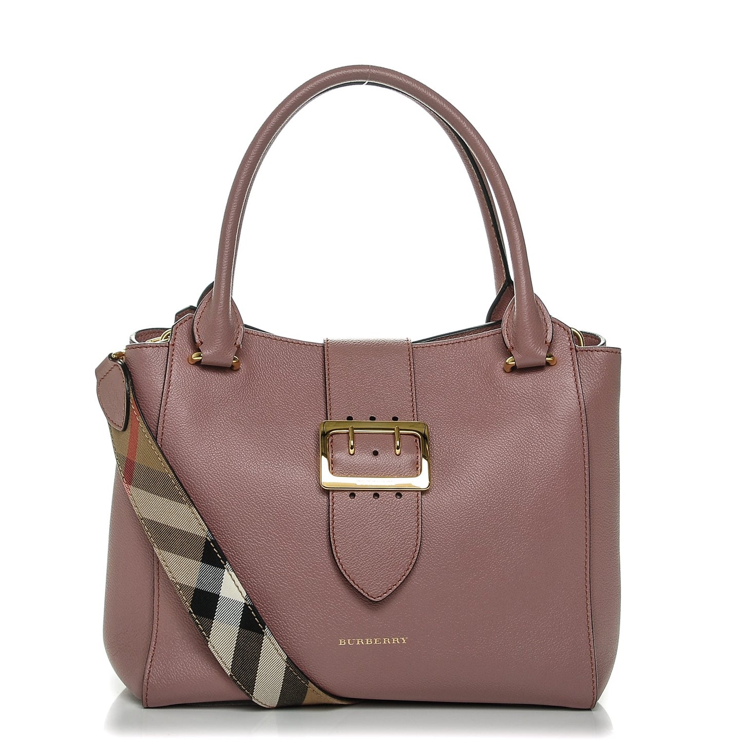 Soft Grain Calfskin Medium Buckle Tote Dusty Pink