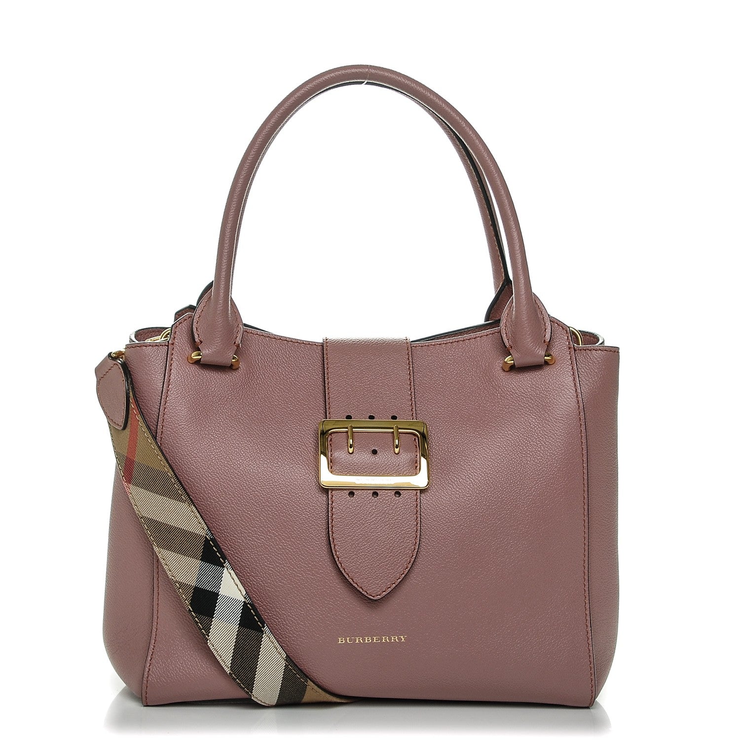 Burberry Soft Grain Calfskin Medium Buckle Tote Dusty Pink 1 of 6