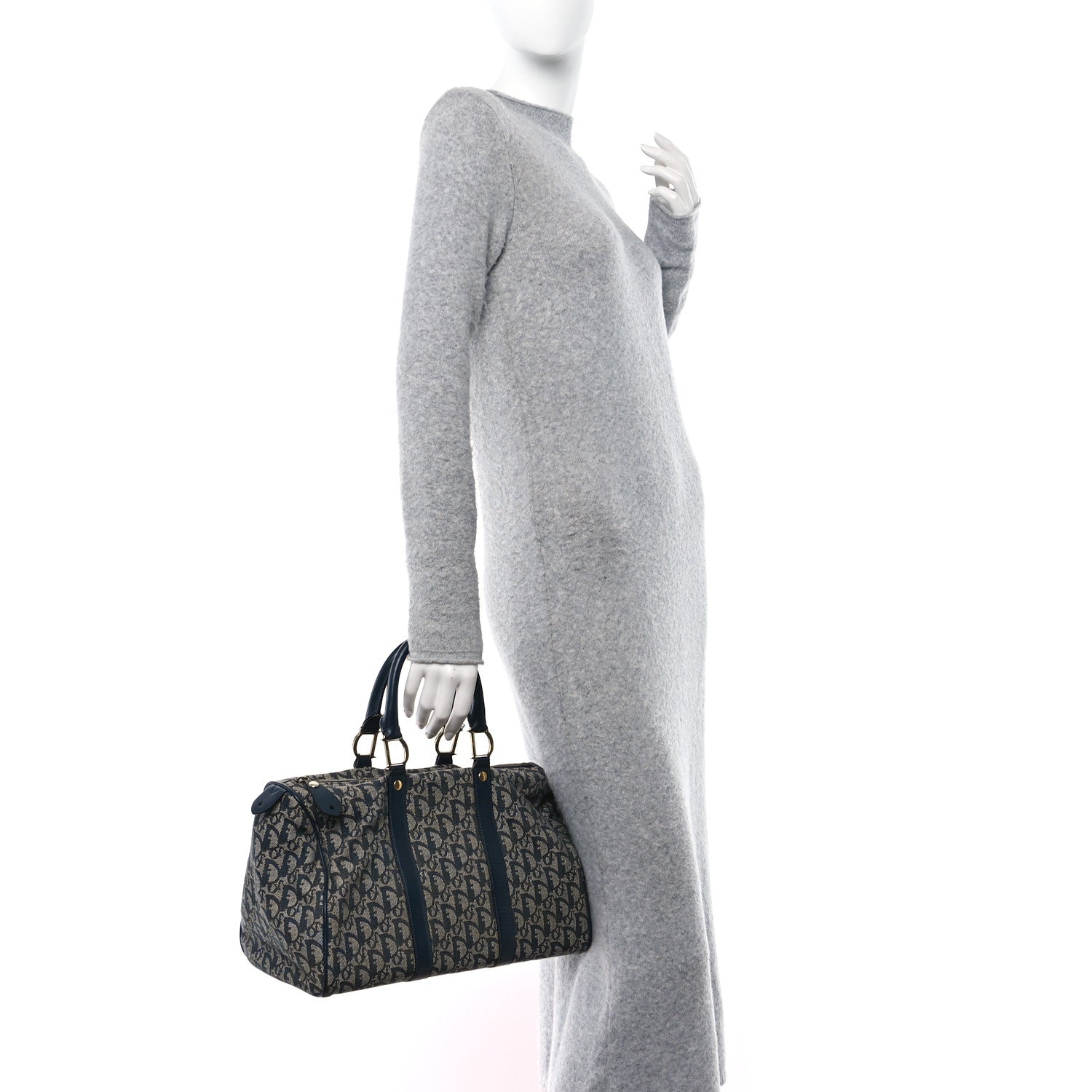 Christian Dior Monogram Boston Navy Blue 2 of 11
