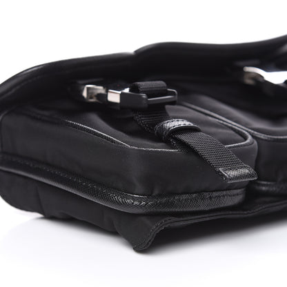Prada Tessuto Nylon Saffiano Marsupio Triple Pocket Belt Bag Black 7 of 9