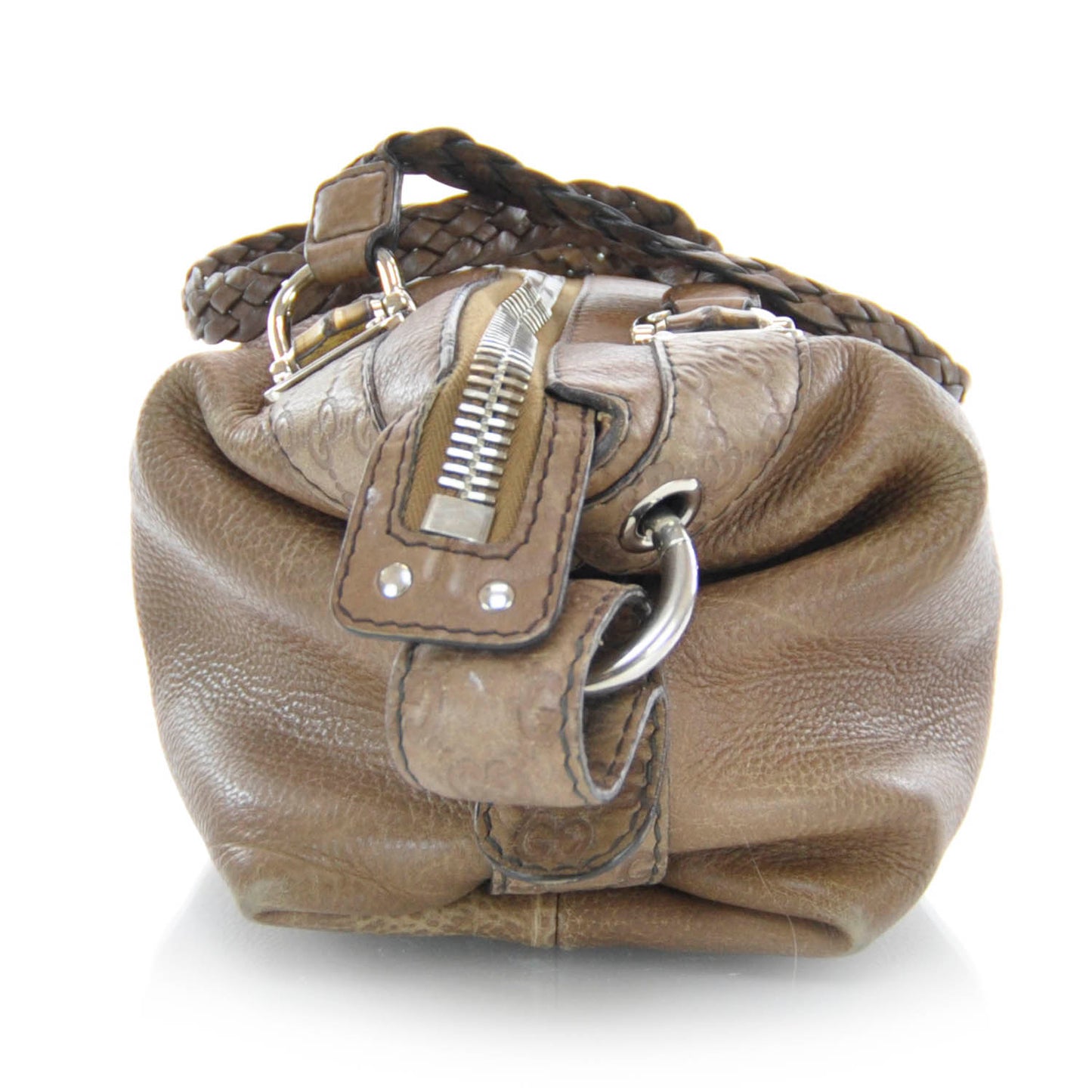 Leather Bamboo Bar Medium Shoulder Bag