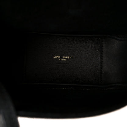 Saint Laurent Grained Calfskin Baby Le 5 A 7 Supple Hobo Black 6 of 13