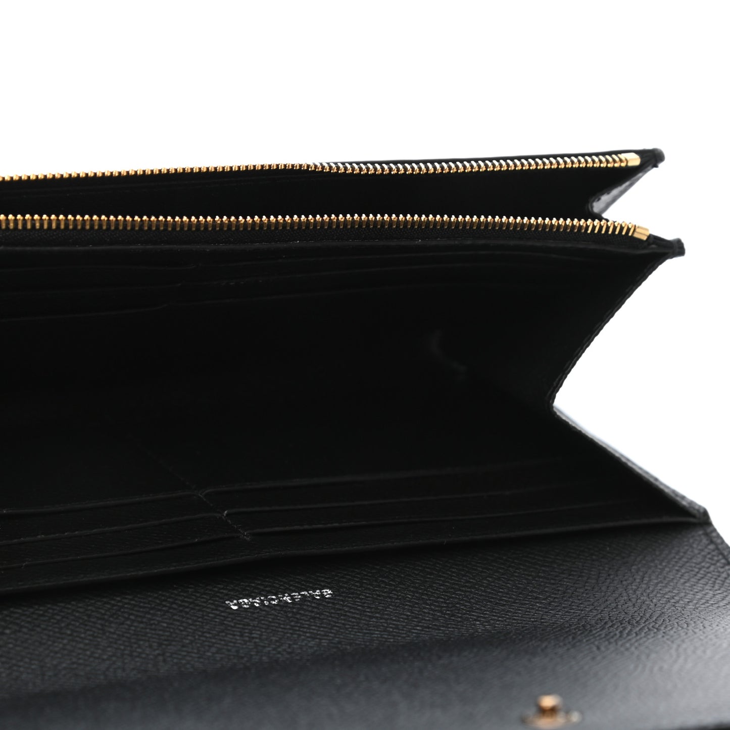 Grained Calfskin BB Thin Money Wallet Black
