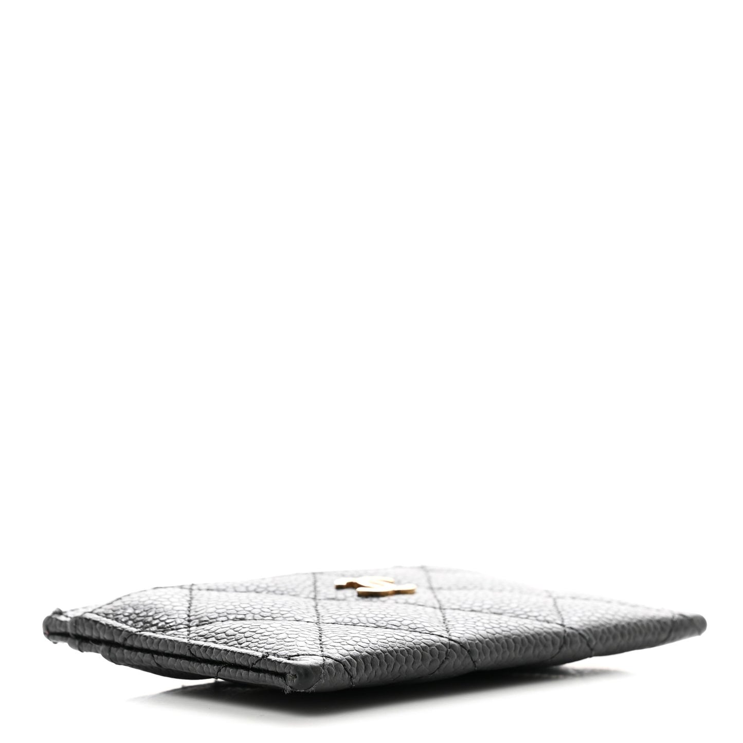 Caviar Quilted Card Holder Black
