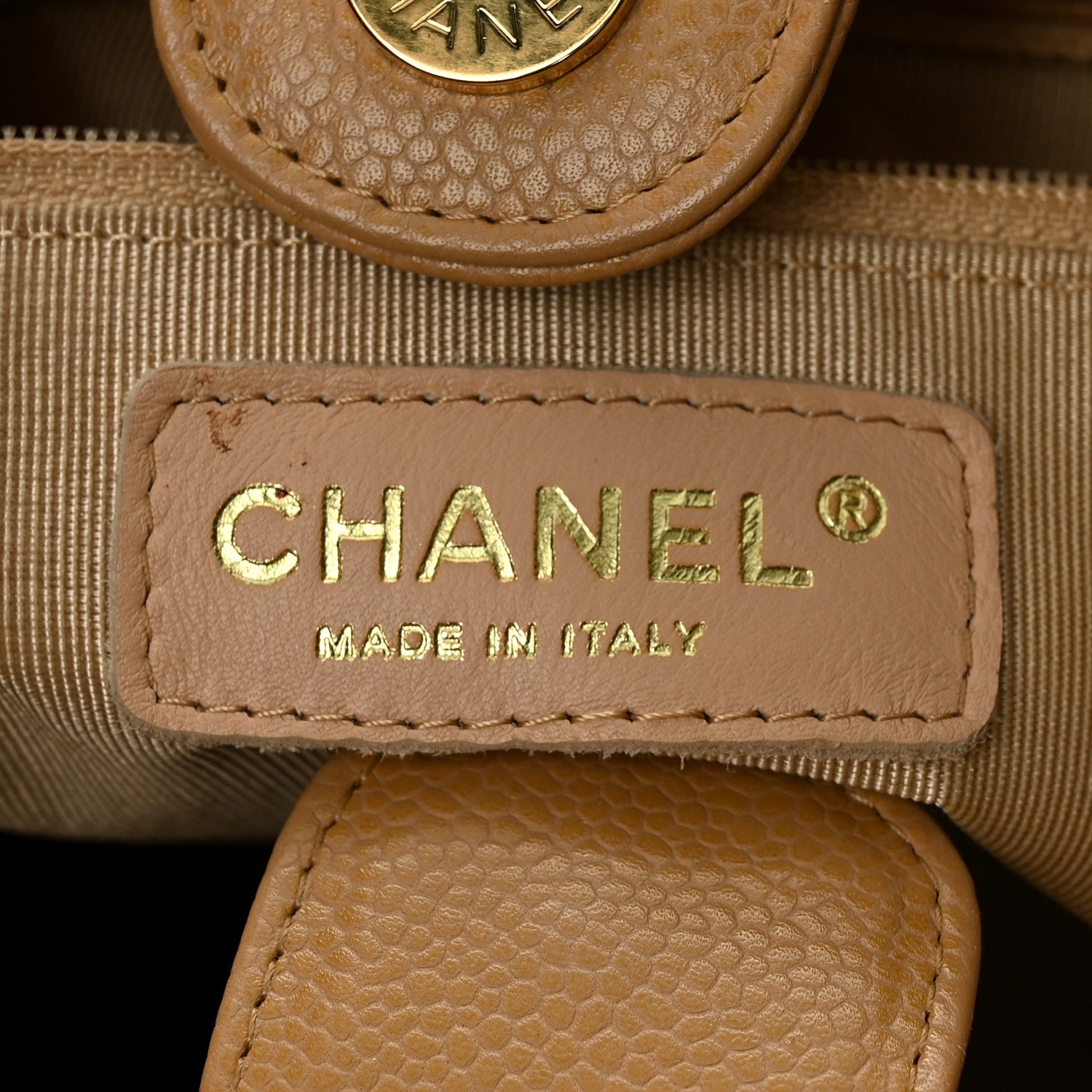 Chanel Caviar Quilted Petit Shopping Tote PST Dark Beige 6 of 10