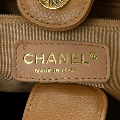 Chanel Caviar Quilted Petit Shopping Tote PST Dark Beige 6 of 10