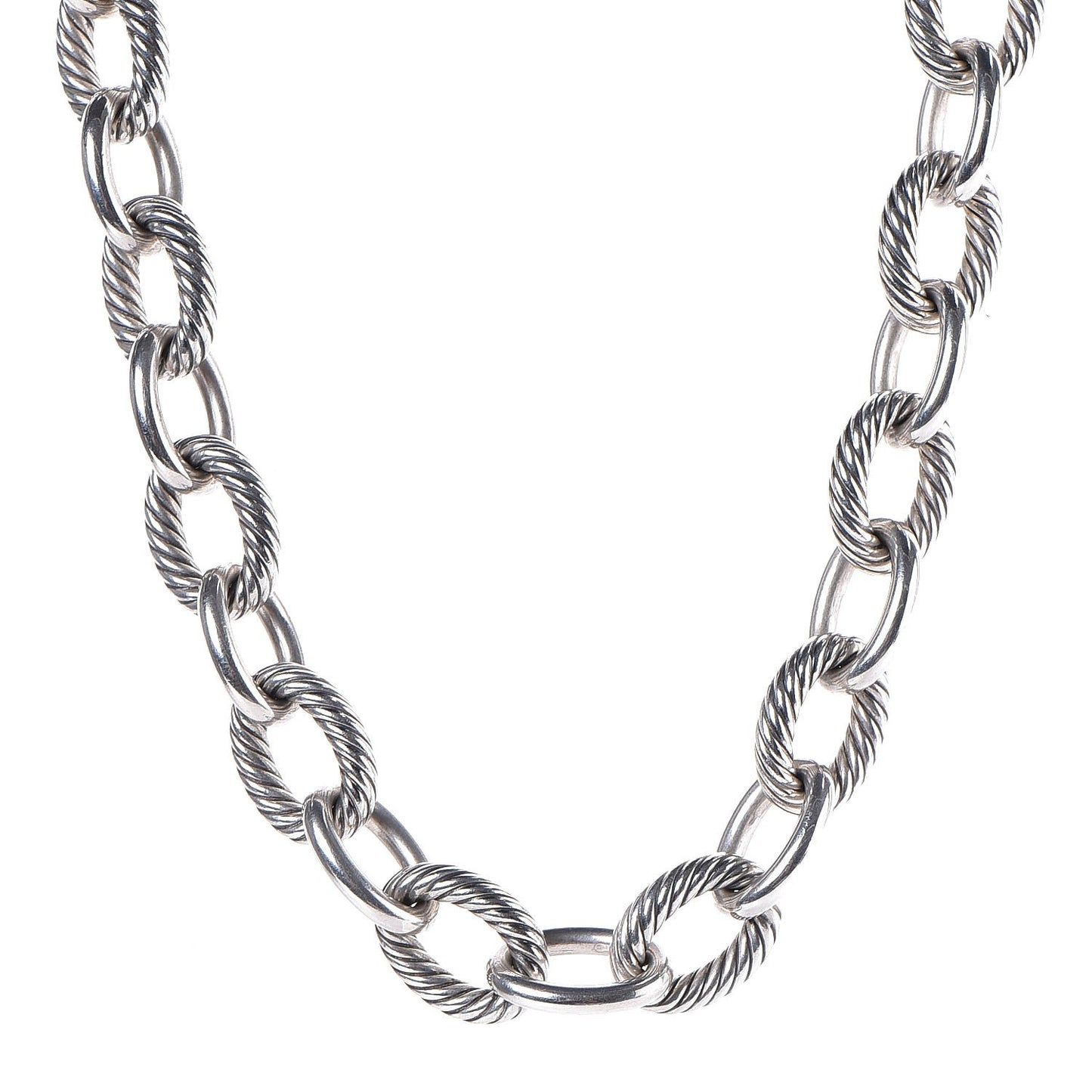 Sterling Silver 16mm Large Oval Link Necklace