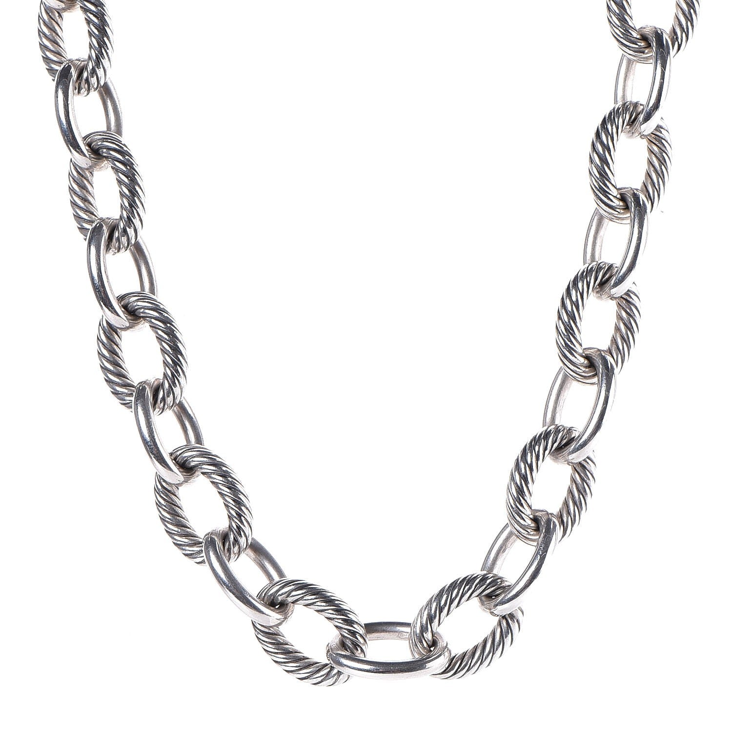 David Yurman Sterling Silver 16mm Large Oval Link Necklace 1 of 7