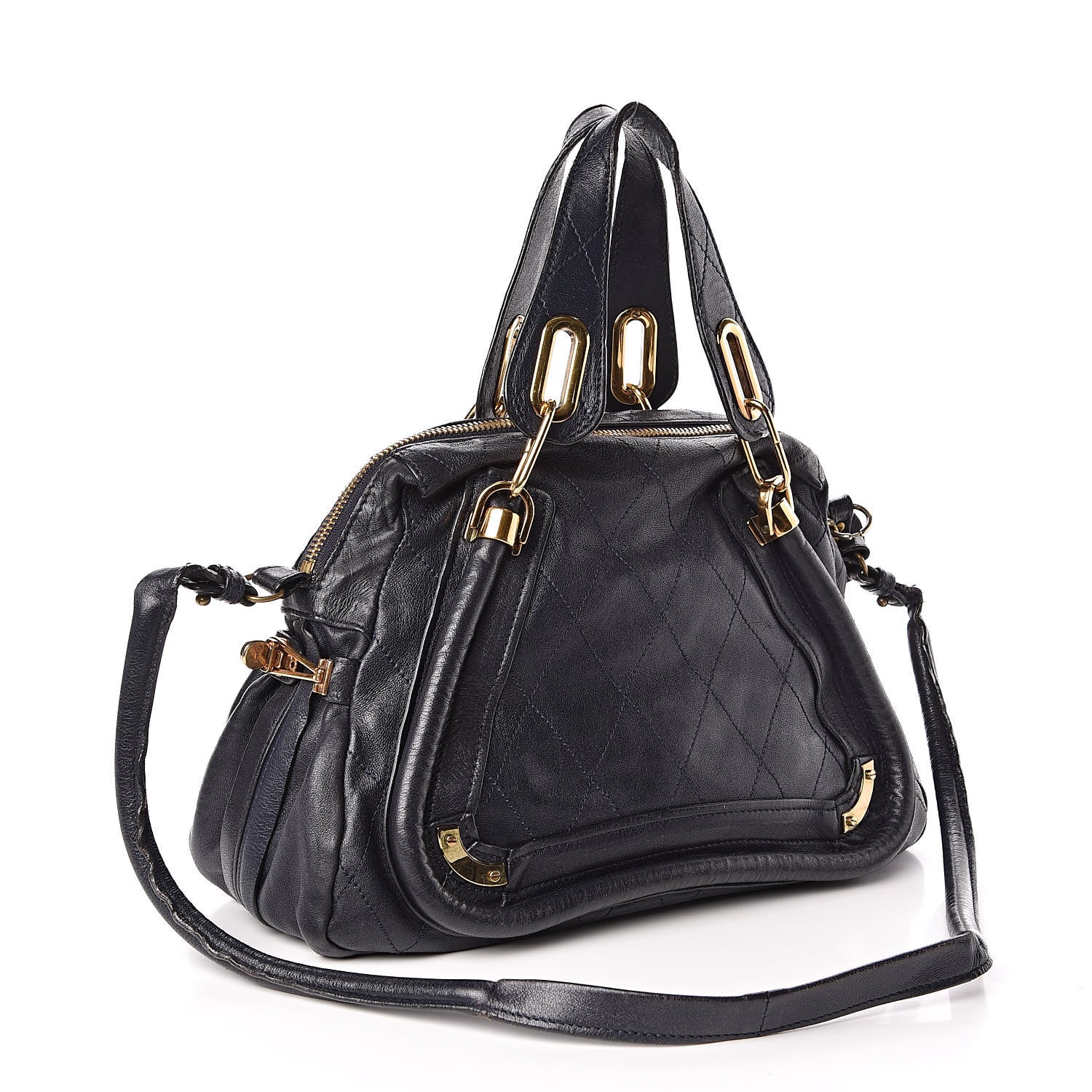 Chloe Sheepskin Stitched Medium Paraty Navy 3 of 14