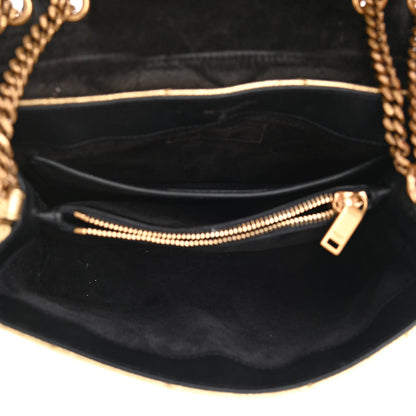 Saint Laurent Metallic Calfskin Y Quilted Small Loulou Monogram Chain Satchel Gold 5 of 11