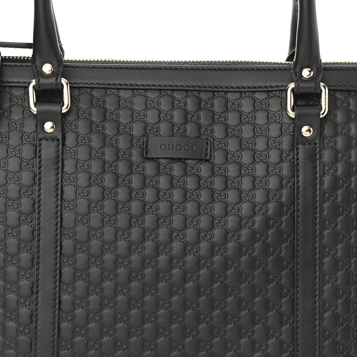 Soft Microguccissima Small Zippered Satchel Black