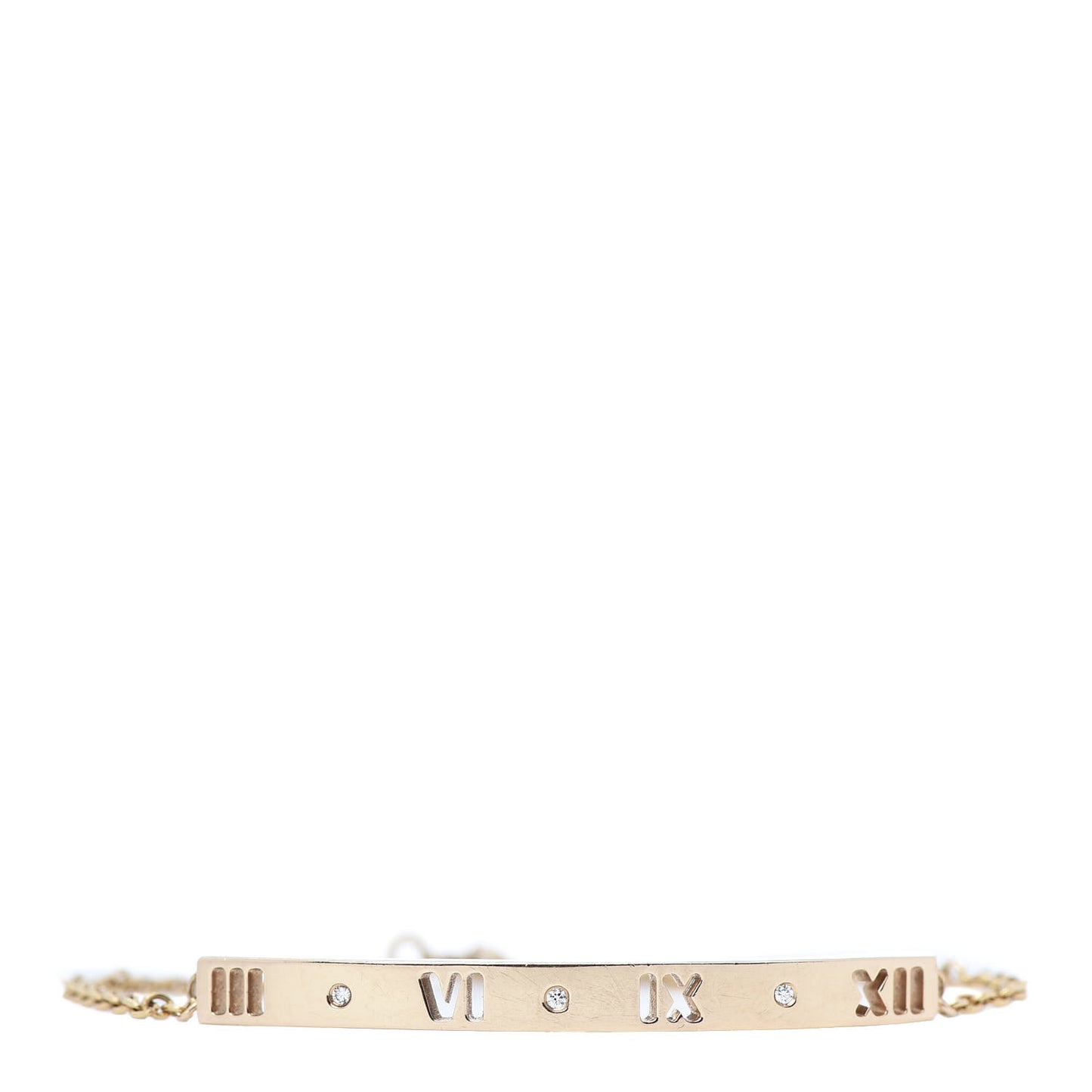 18K Rose Gold Diamond Atlas Bar Pierced Bracelet