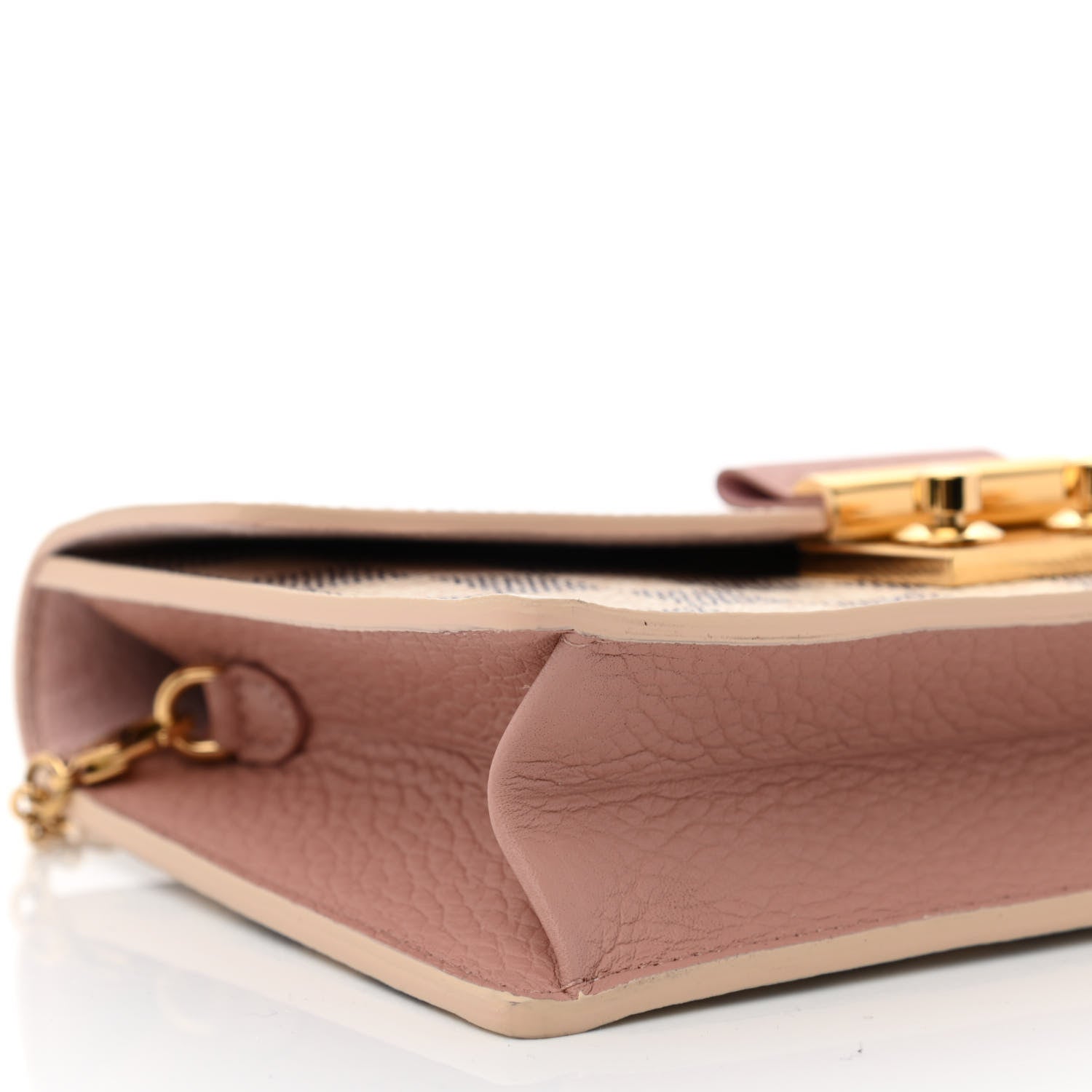Louis Vuitton Damier Azur Croisette Chain Wallet Rose Ballerine 8 of 10