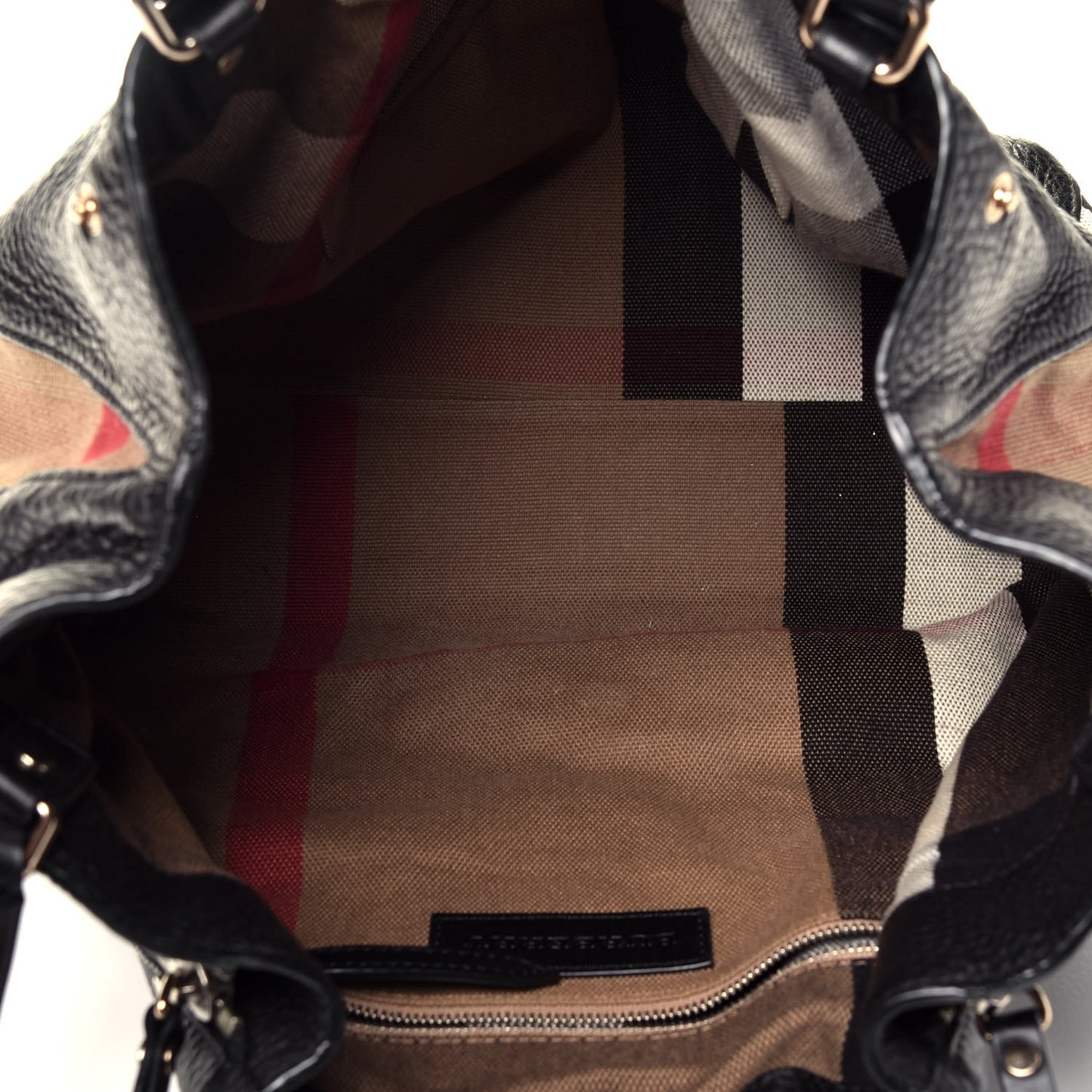 Grainy Calfskin House Check Medium Maidstone Black