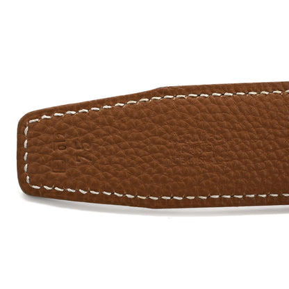 Hermes Box Taurillon Clemence 32mm Square H Belt 75 30 Black Gold 5 of 8