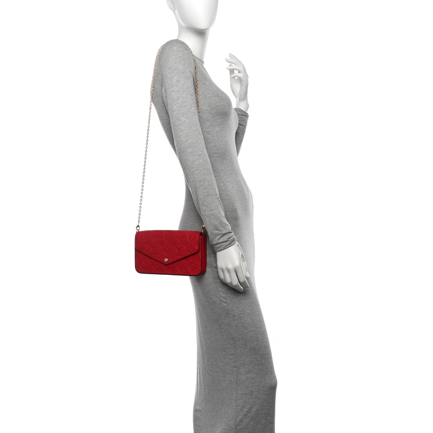 Empreinte Pochette Felicie Chain Wallet Scarlet