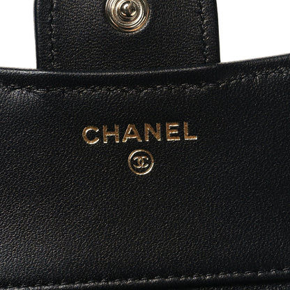 Chanel Lambskin Enamel Quilted Roller Skate Compact Flap Wallet Black 6 of 9