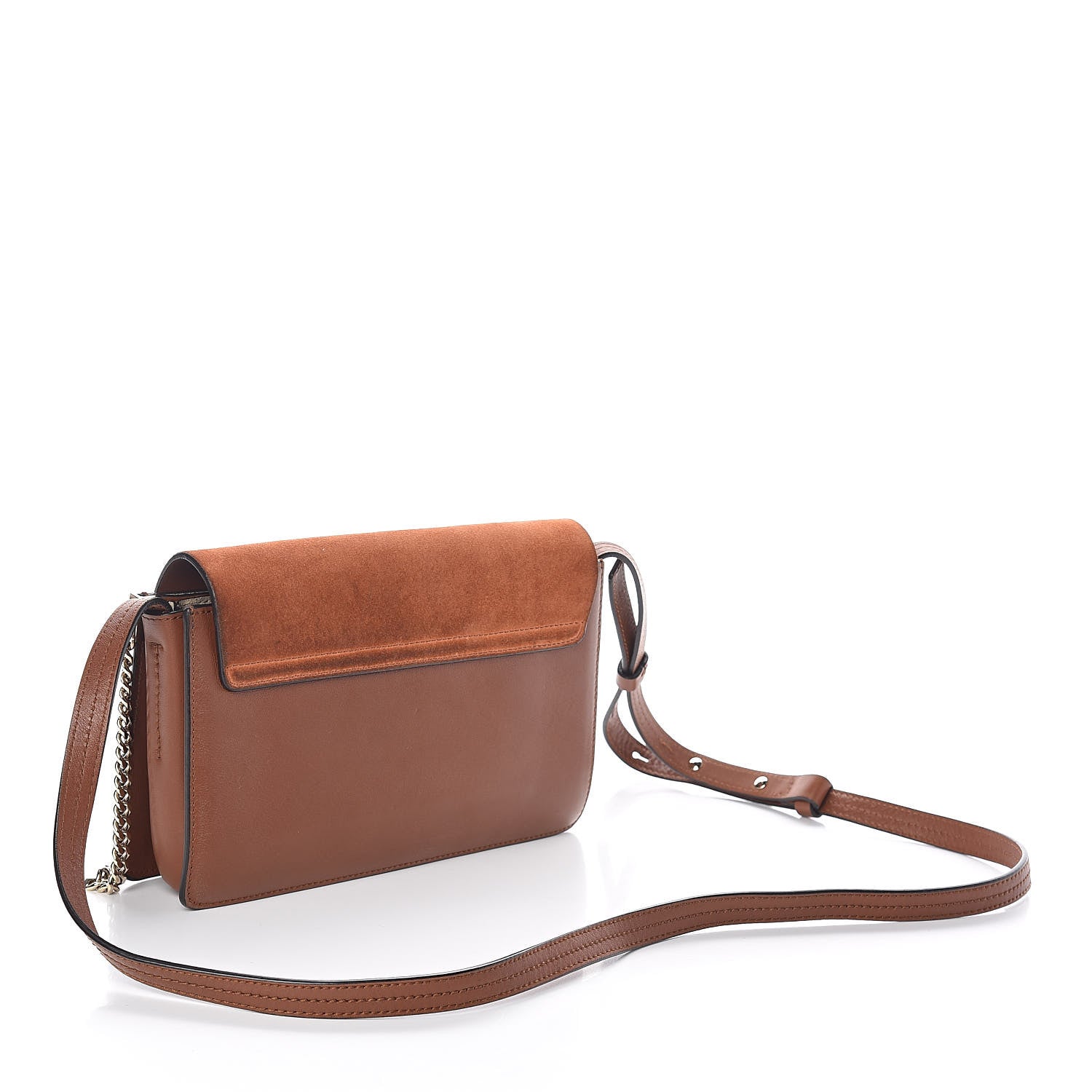 Chloe Suede Calfskin Small Faye Shoulder Bag Tobacco 3 of 9
