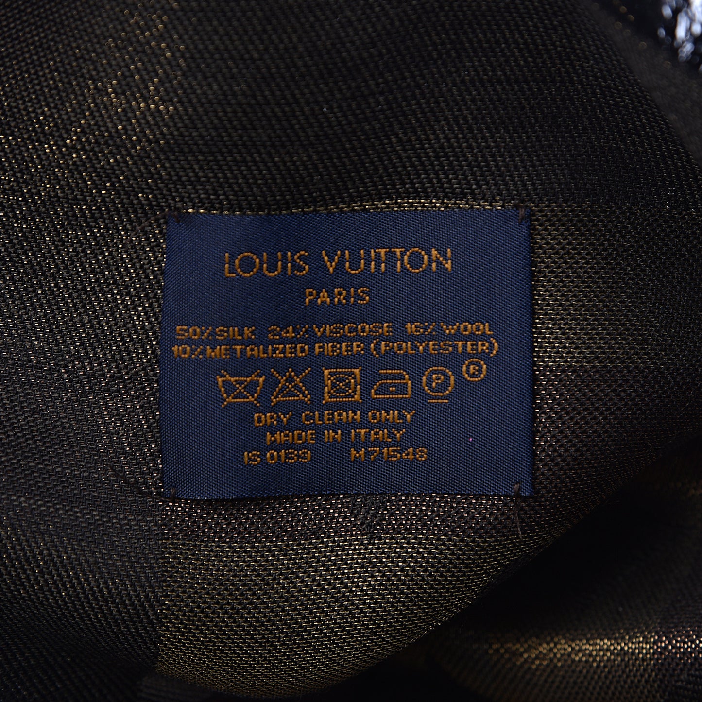 Silk Lurex Wool So Shine Monogram Shawl Black