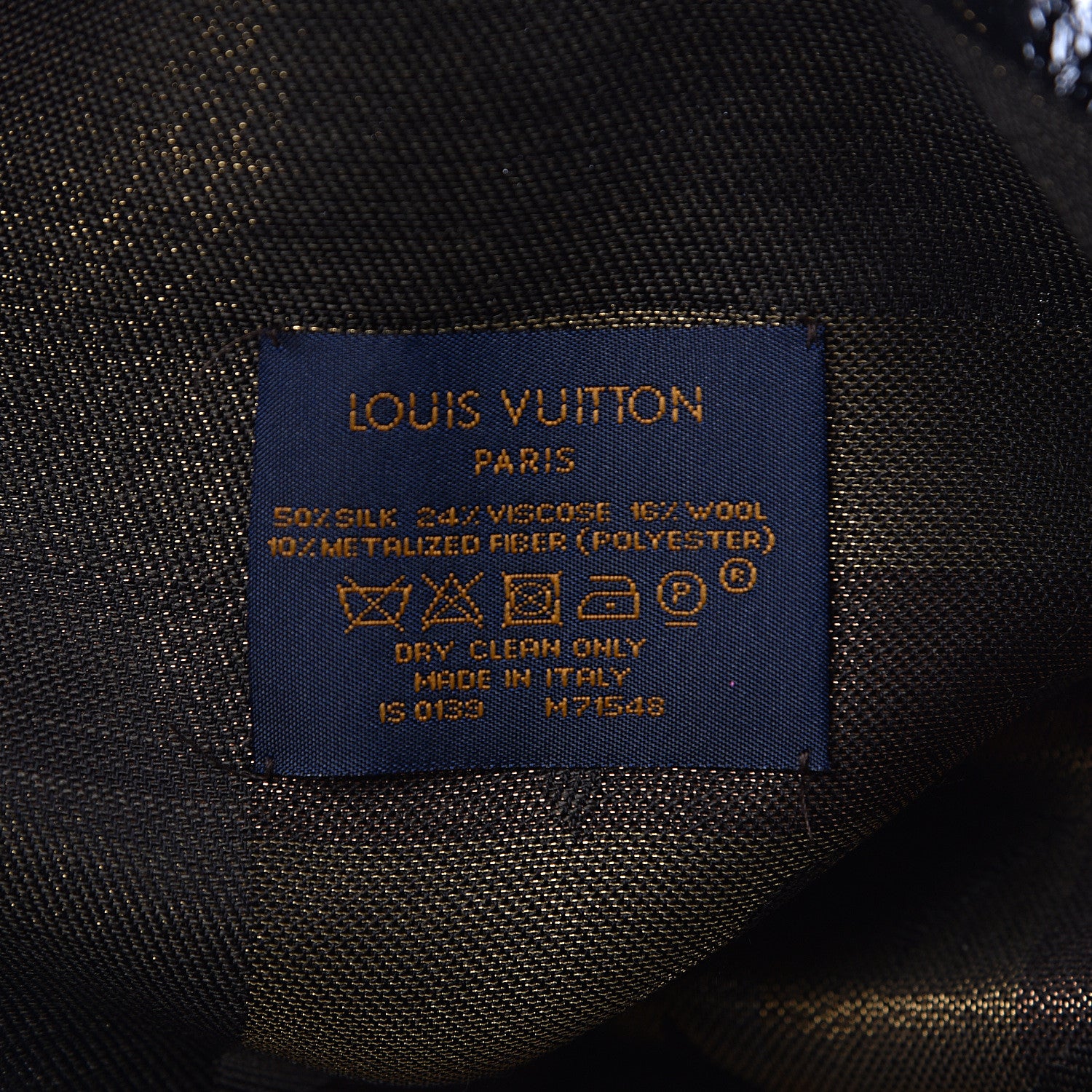 Louis Vuitton Silk Lurex Wool So Shine Monogram Shawl Black 3 of 4