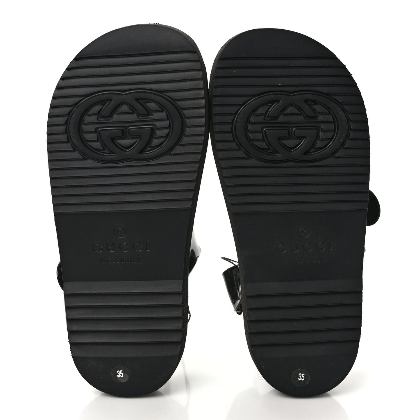 Rubber Mini Double G Womens Isla Dad Sandals 35 Black