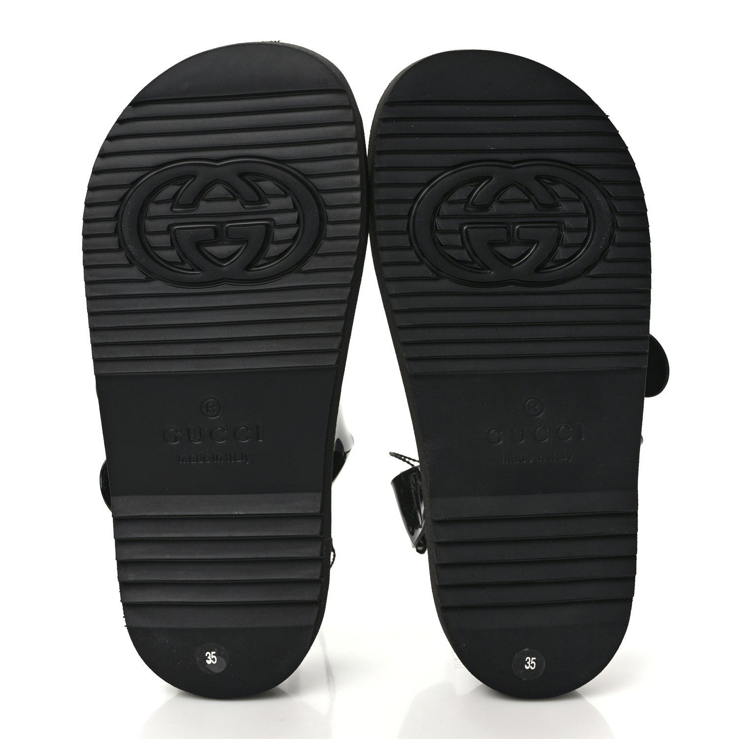 Gucci Rubber Mini Double G Womens Isla Dad Sandals 35 Black 7 of 8