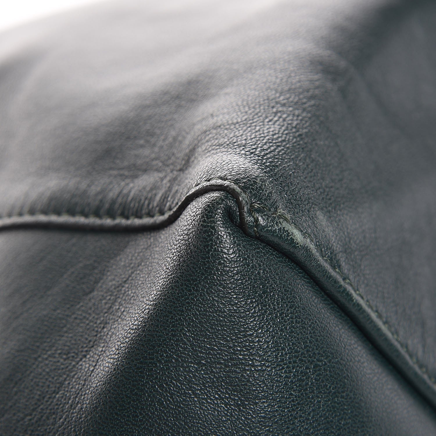 Celine Lambskin Horizontal Cabas Bottle Green 9 of 15